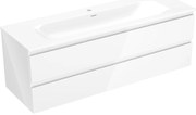 Mexen Orio szafka łazienkowa 140 cm z umywalką Vela, 2 szuflady, biała połysk - 91A10-14047-2-BFF00-W23M00
