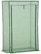 Outsunny szklarnia cieplarnia na pomidory, szklarnia ogrodowa, skrzynia z drzwiami zwijanymi stalowa zielona 100x50x150cm