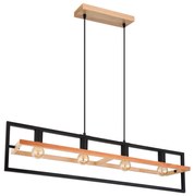 Globo 15575-4H - Lampa wisząca na lince ERICA 4xE27/40W/230V czarny/beżowy