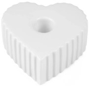 Świecznik ceramiczny na długą świecę w kształcie serca ANIMA, 4 x 9 cm