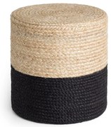 Czarno-naturalny puf Juta Gold Black – Hanse Home