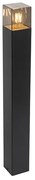 Zewnetrzna Stojąca lampa zewnętrzna czarna 70 cm IP44 z dymionym szkłem - Denmark Nowoczesny Oswietlenie zewnetrzne