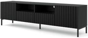 Lamelowa szafka na telewizor czarny mat + czarne nóżki R7-B66