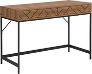 Konsola z 2 szufladami - MDF i stal - Naturalny i czarny - CARATANA