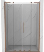 Mexen Velar L Duo drzwi prysznicowe rozsuwane 150 cm, transparent, miedź szczotkowana - 871-150-003-02-65