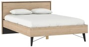 Łóżko dwuosobowe w dekorze dębu ze stelażem 140x200 cm w naturalnym kolorze Ry – Tvilum