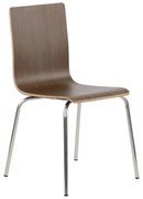 Krzesło ze sklejki laminowanej WERDI B ciemny orzech/stal nierdzewna STEMA