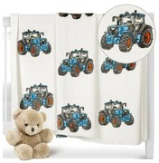 Bellatex Koc dziecięcy Ella Traktor niebieski, 100 x 150 cm