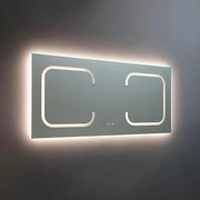 Lustro łazienkowe prostokątne dwustanowiskowe LED "Luce" z aluminium 180x80 cm