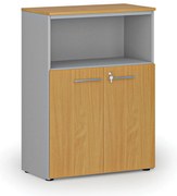 Szafa biurowa kombinowana PRIMO GRAY, 800 x 420 x 1087 mm, szary/buk
