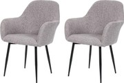 Krzesło do jadalni MCW-F18 (zestaw 2 sztuk),  tkanina/tekstylia szary, czarne nogi
