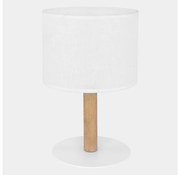 Lampa stołowa DEVA 1xE27/60W/230V biala/drewno