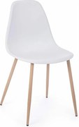 Zestaw 4 białych krzeseł z polipropylenu z drewnianymi nogami - MANDY