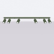 Lampa sufitowa minimalistyczny Gloow, aluminium - 6 źródło światła 4000K - L.117 x H.16.5 cm - zielony oliwkowy
