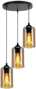 Czarna lampa wisząca z trzema ozdobnymi kloszami V138 D9-N13
