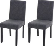Krzesło do jadalni Littau (zestaw 2 sztuk),  tkanina, antracytowy szary, ciemne nogi