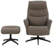 Szarobrązowy fotel wypoczynkowy z materiału bouclé London – Actona