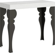 Konsola rozkładana 90x40/300 cm Paxon Frassino biała rama w kolorze Antracytu