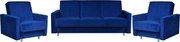 Zestaw wypoczynkowy wersalka fotele kobalt modrak