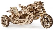 Ugears - 3D drewniane puzzle mechaniczne Motocykl scrambler z wózkiem