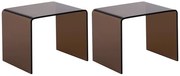 Zestaw 2 szafek nocnych - Szkło gięte hartowane - Brązowy - SUZANA