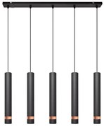 Lampa LED TUBA 5xGU10/6,5W/230V czarno-miedziana na lince