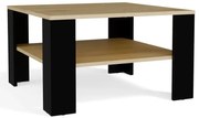Kwadratowy stolik kawowy dąb artisan + czarny K7-C73