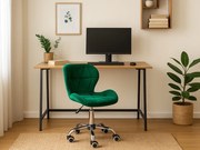 Zestaw do biura stół TAYLOR SONOMA 100x50 cm + krzesło biurowe AVOLA VELVET zielony