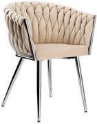 Beżowe nowoczesne krzesło plecione  K1-D15