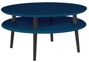 Stolik kawowy UFO Low petrol blue czarne nogi RAGABA