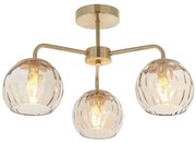 Endon 91968 - Przysufitowy żyrandol DIMPLE 3xE14/25W/230V złoty/dymny beż