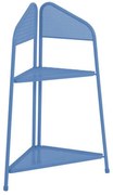 Niebieska metalowa półka narożna na balkon Garden Pleasure MWH, wys. 100 cm