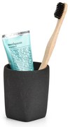Kubek na szczoteczki z poliresinu DARK STONE, Ø7,7 x 8,8 cm