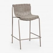 Taboret Ogrodowy Wysoki Z Rattanu Syntetycznego I Stali Revia Moka Brown & ↑65 Cm - Sklum