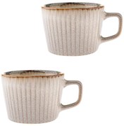 Kremowe kamionkowe kubki zestaw 2 szt. do cappuccino 190 ml Tone – Dakls