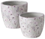 Doniczki ceramiczne z malowanymi kwiatami, SARAH