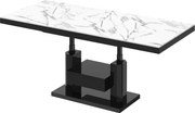Nowoczesny ławostół z półką i szufladą Quadro Max Hubertus marmur/czarny