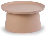 Plastikowy stolik kawowy FUNGO, średnica 70 cm, ceglasty