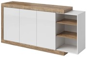 Komoda SINTRA 3D 180cm dąb samdal/biały połysk HELVETIA