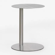 Okrągły Stolik Pomocniczy Ø40 Cm Ze Stali Nierdzewnej Yannik Clear Brush - Sklum