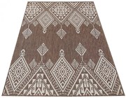 Brązowy dywan dwustronny w stylu boho T7-F36