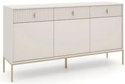 Kaszmirowa komoda ryflowana na złotych nóżkach C0-R14
