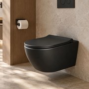 Massi Miska WC wisząca rimless czarna LERA black z deską wolnoopadającą Slim