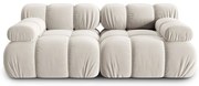 Beżowa aksamitna sofa modułowa 188 cm Bellis – Micadoni