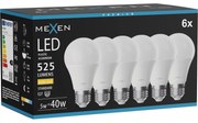 Mexen Nova 6x żarówka LED E27, A60, 5W, Ciepła - 3000K, 525 lm - L100-E27-0530-01x06