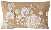 Poduszka dekoracyjna wyszywana MARIELLE w kwiatki, 49 x 29,3 cm