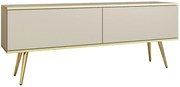 Szafka pod TV beż piaskowy + złoty P8-F58