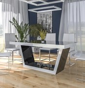 Nowoczesny stół do jadalni w połysku Senator czarny / biały