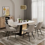 Stół jadalny biały/złoty dąb 120x80x77.3 fenaro