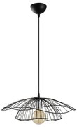 Czarna lampa wisząca z metalowym kloszem ø 50 cm Farac – Opviq lights